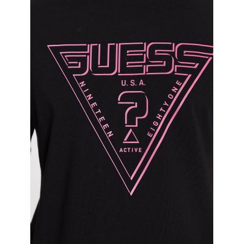 GUESS Reflective Logo Tee - Z3YI04J1314 -JBLK | Black/ Pink