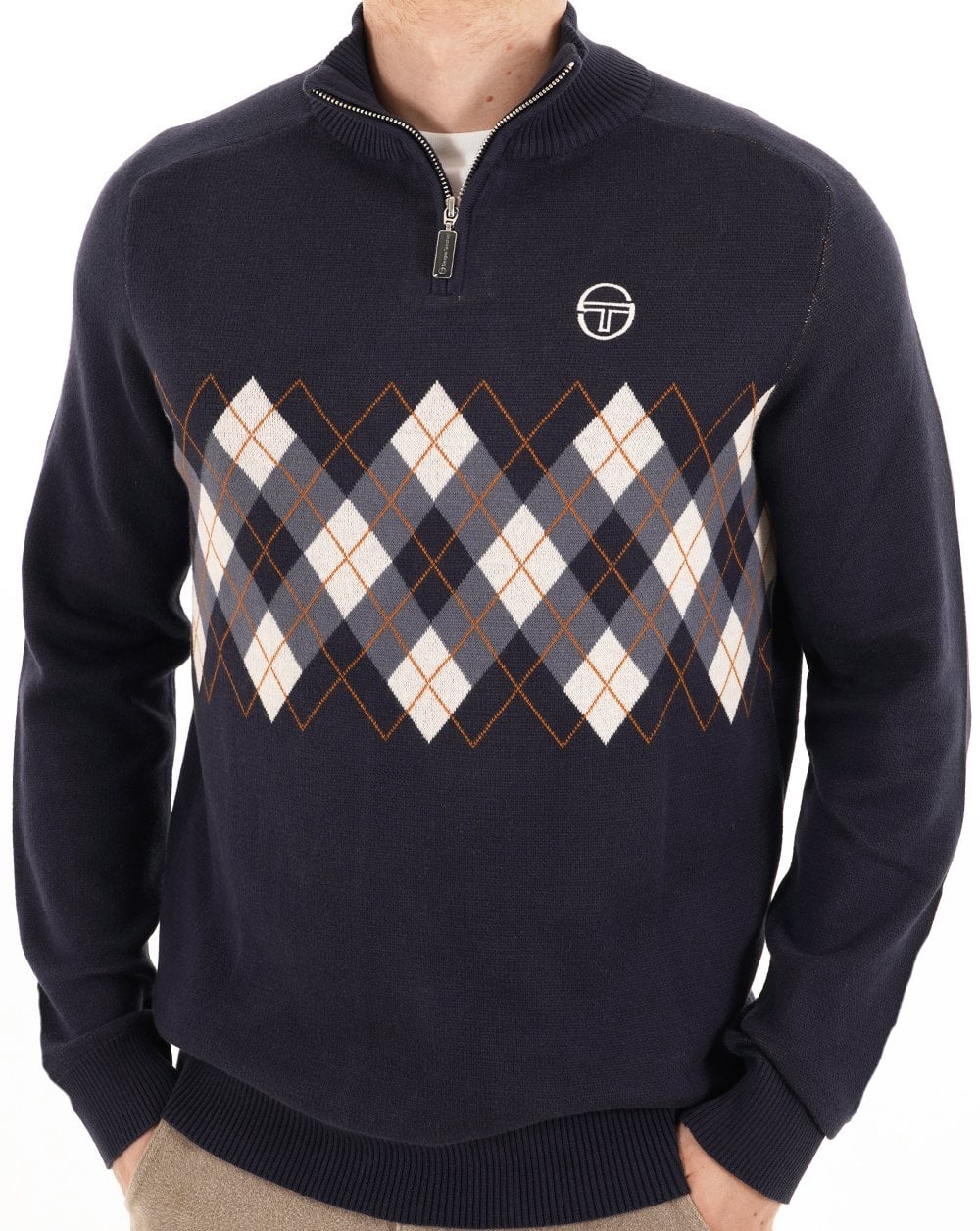 Sergio Tacchini - Sangro 1/4 Zip Knitted Jumoper| Maritime Blue/Vintage Indigo/Gardenia - STM21229-331