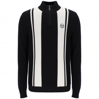 Sergio Tacchini - Young Line 1/4 Zip Knit | Maritime Black/Gardenia - STM21242-184