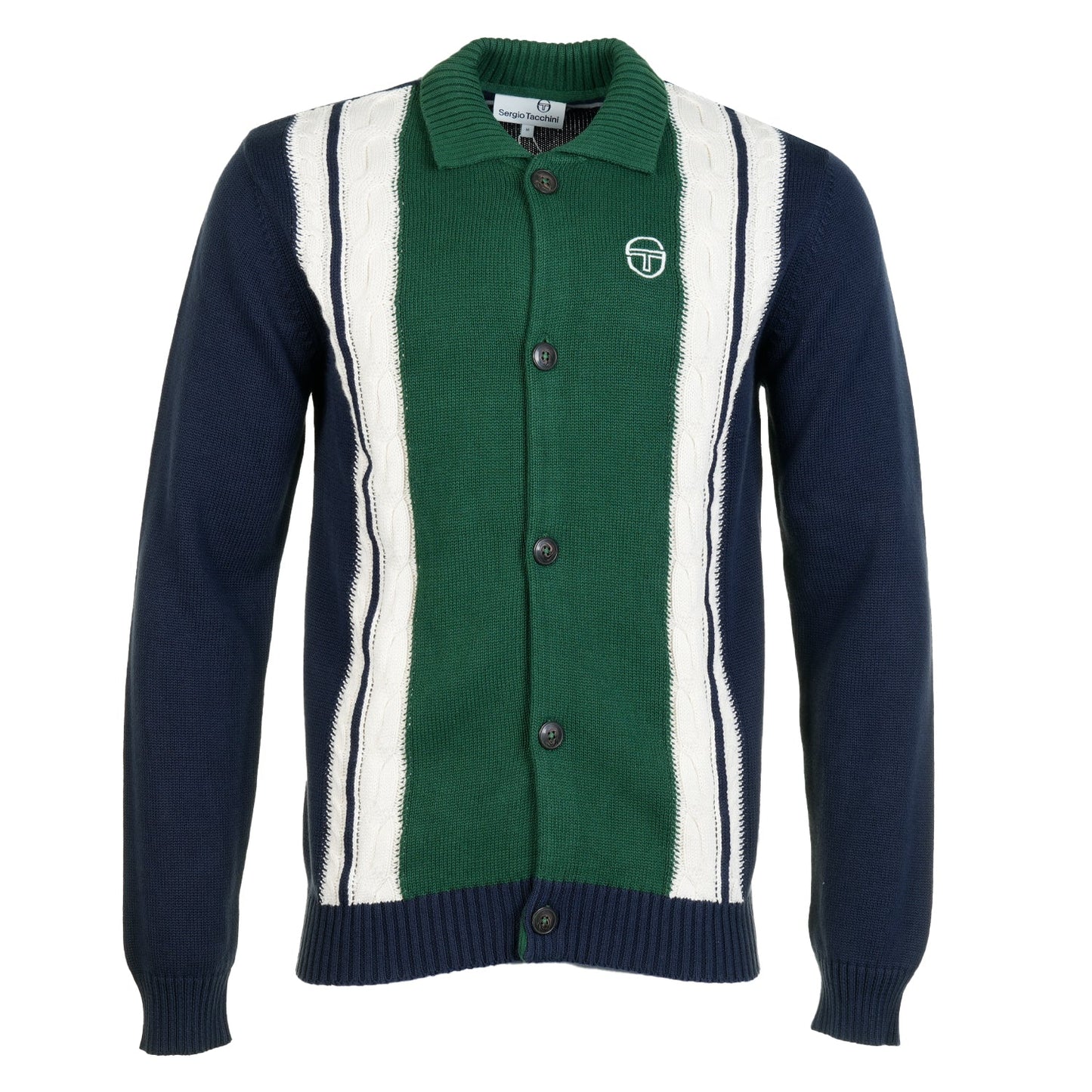 Sergio Tacchini - Bruni Knit Cardigan | Maritime Blue/Gardenia/Eden - STM21204-325