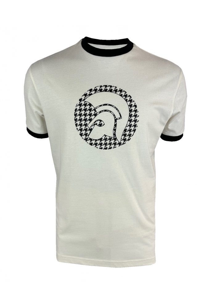 TROJAN Round Neck Logo T-Shirt / Ecru- TR-8989