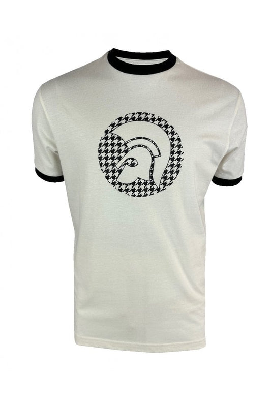 TROJAN Round Neck Logo T-Shirt / Ecru- TR-8989