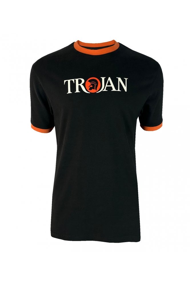 TROJAN Round Neck Logo T-Shirt / Black - TC-1014