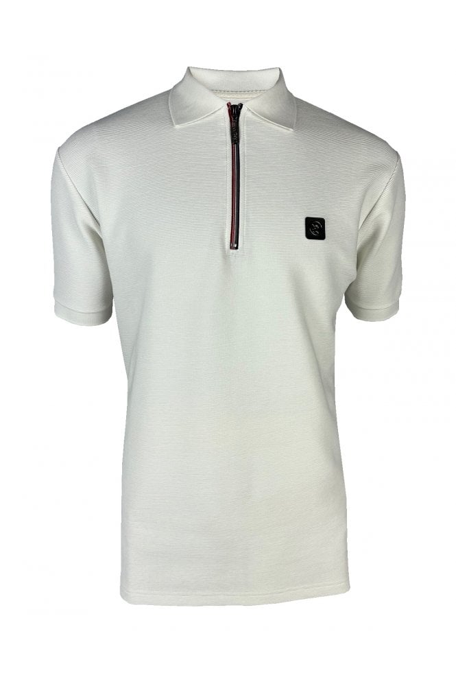 TROJAN Zip Polo / Ecru - TR-8985