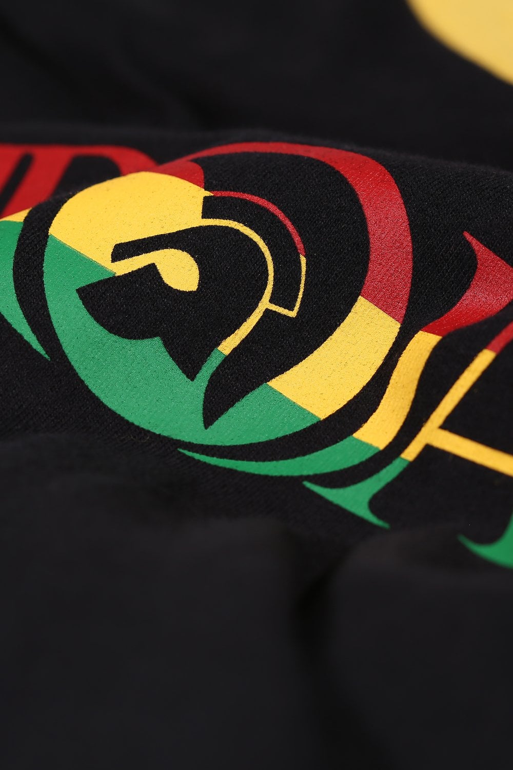 TROJAN Round Neck Logo T-Shirt / Rasta Black- TC-1014