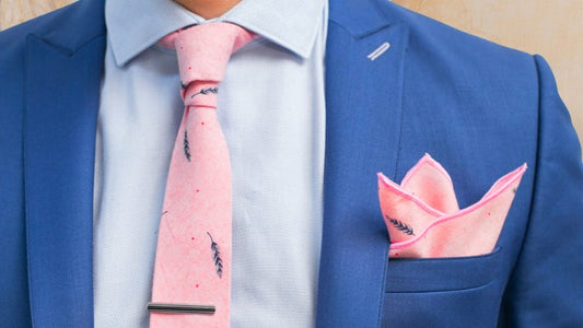 Blue suit and accent accessories