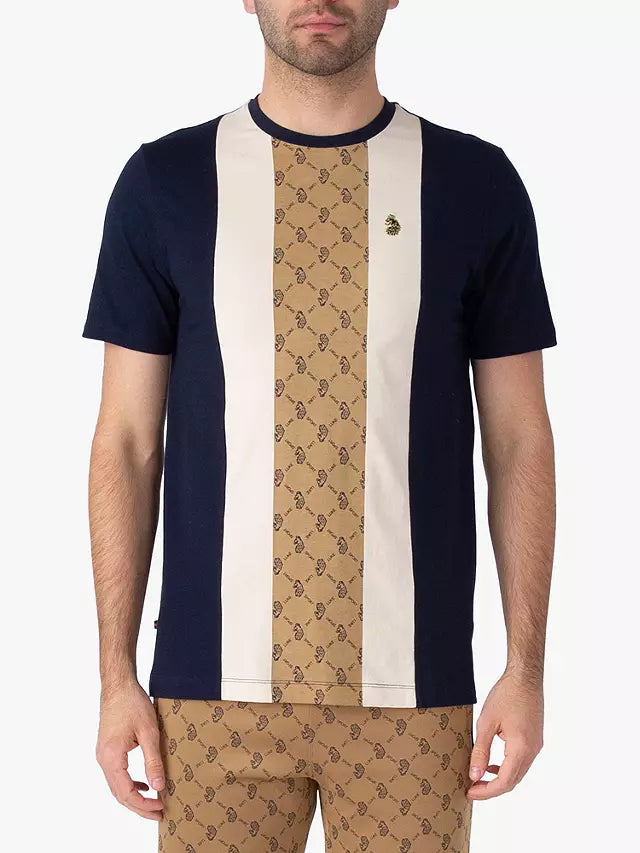 LUKE Kane Overprinted  T-shirt | Dark Navy - M750150