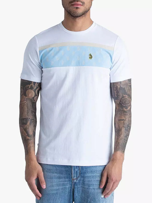 LUKE Lion's Den Overprint T-shirt | White / Sky Blue M560151