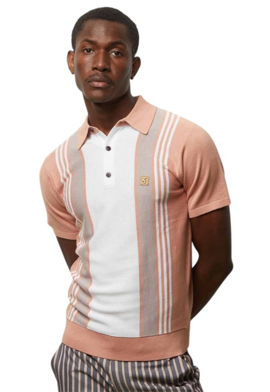 GABICCI Knitted Poloshirt - Searle / Peach - V54GM00