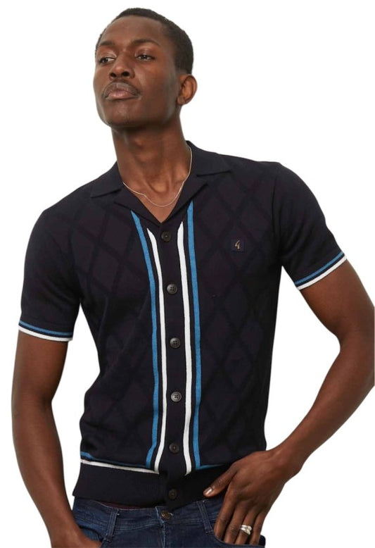 GABICCI Knitted Polo Shirt - Ross  / Navy - V54GM13
