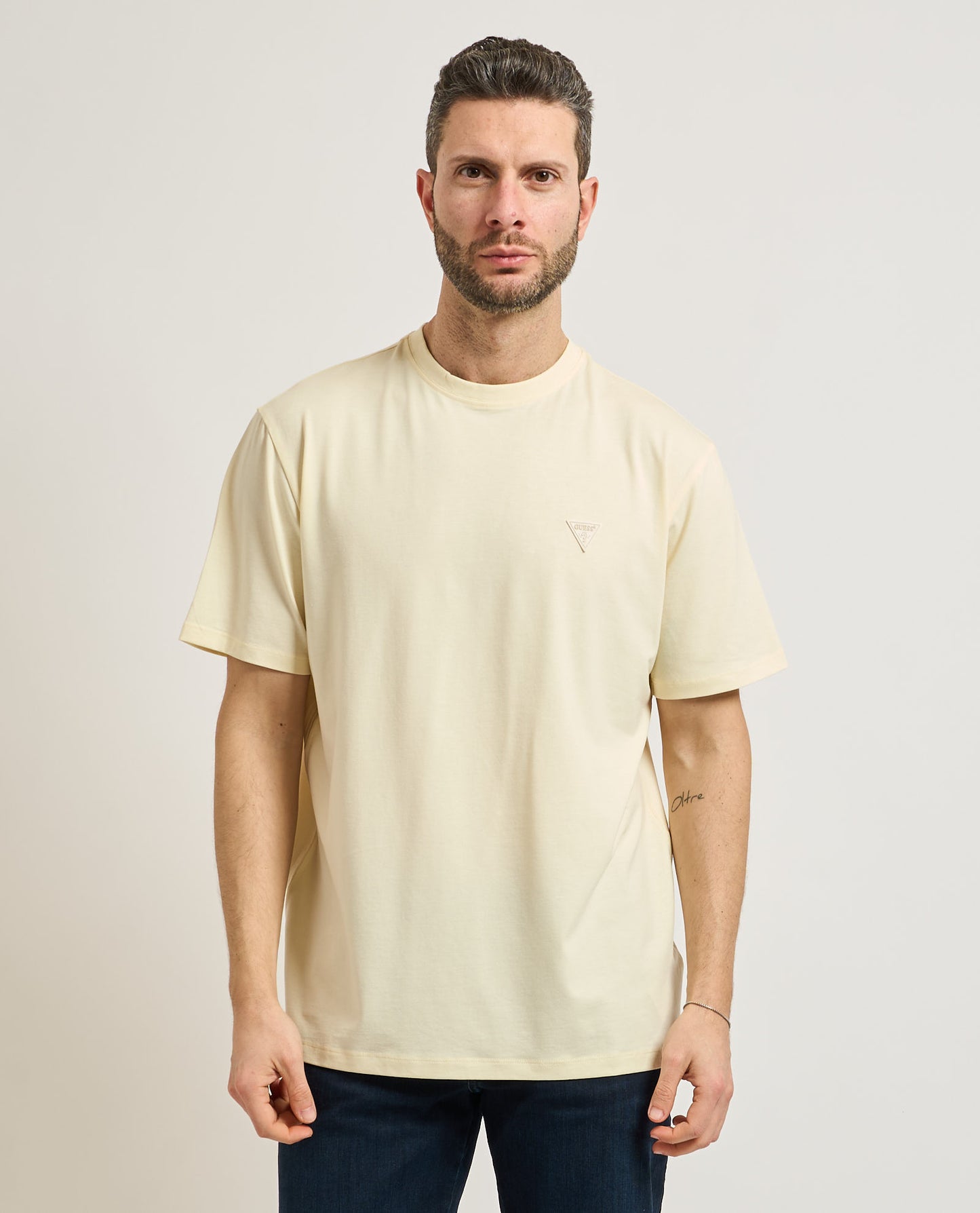 Guess men's basic crew neck t-shirt | Yellow - M6GI21 K3053 A21B