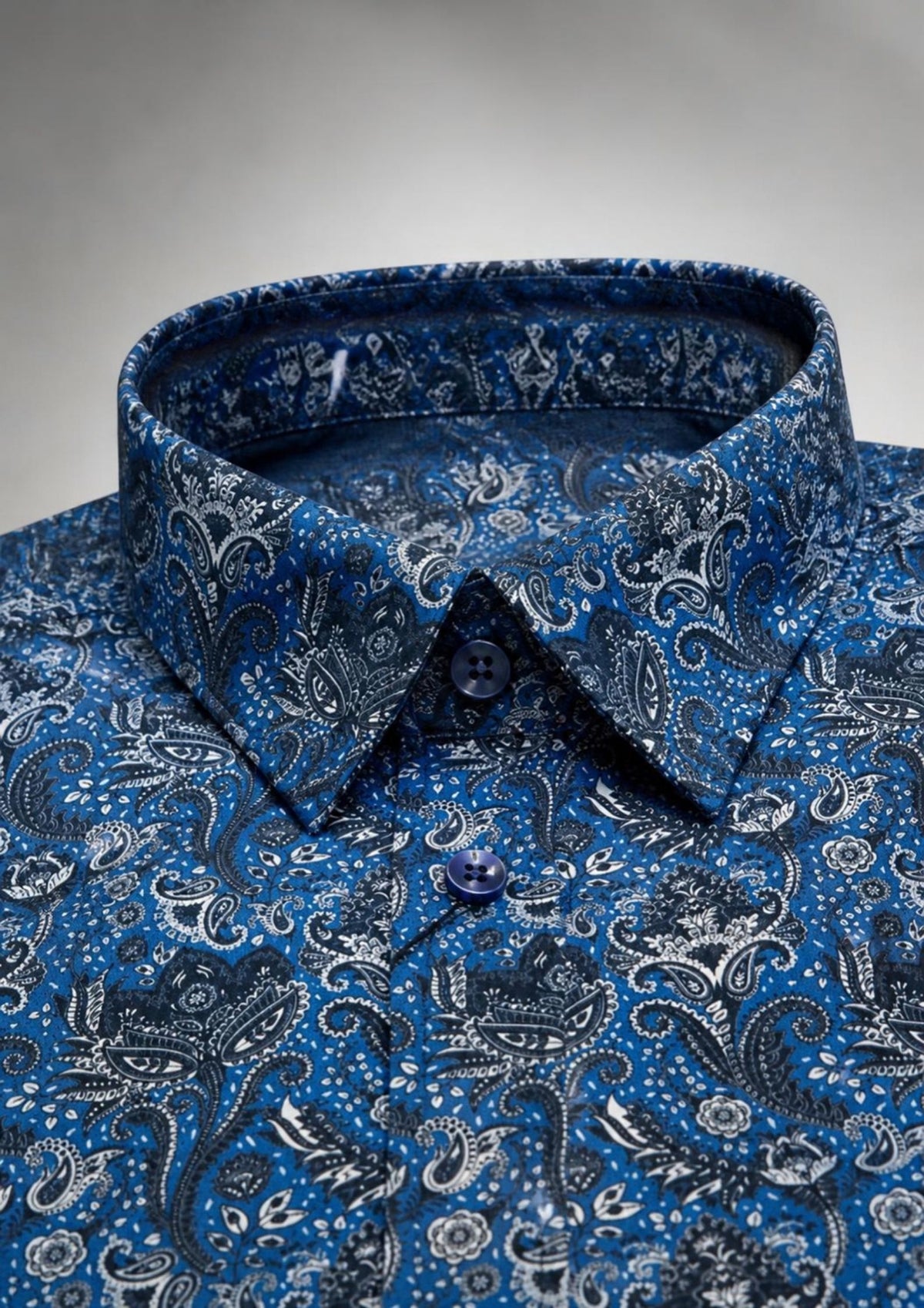 Wilson & Sloane | 100% Cotton Long Sleeve Vine Print Shirt — Teal