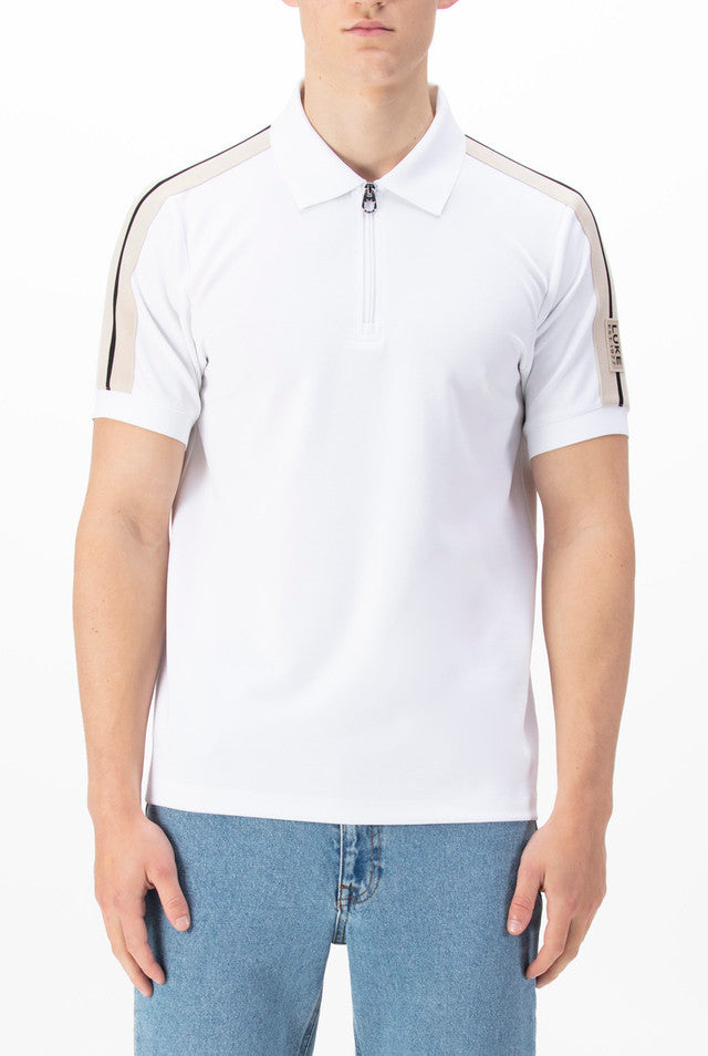 LUKE 1977 Caltech Tape Detail Polo - 240GSM / White - M771450