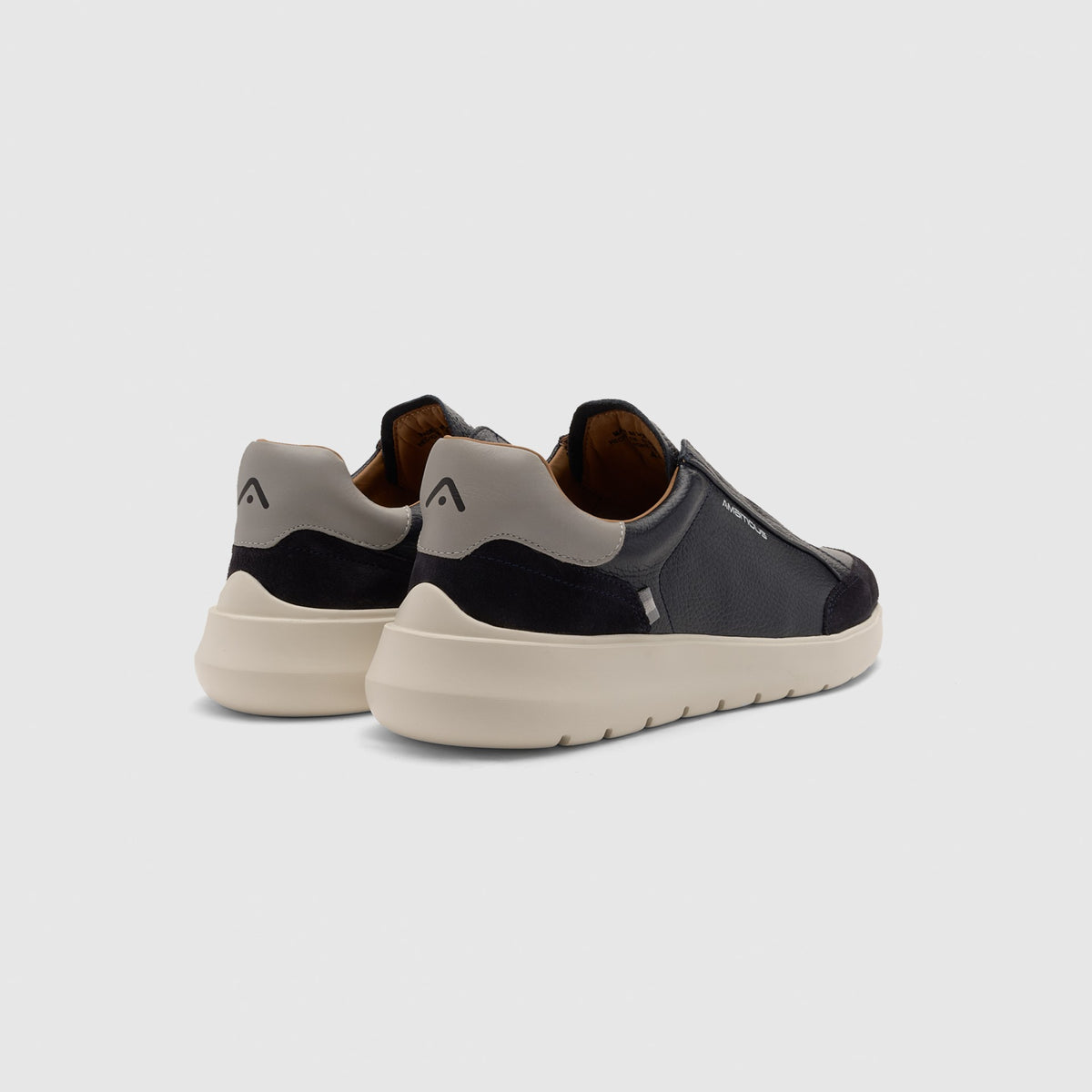 Ambitious Shoes | HOVER Leather Slip-On Sneakers — Navy Blue (13721-1351AM)