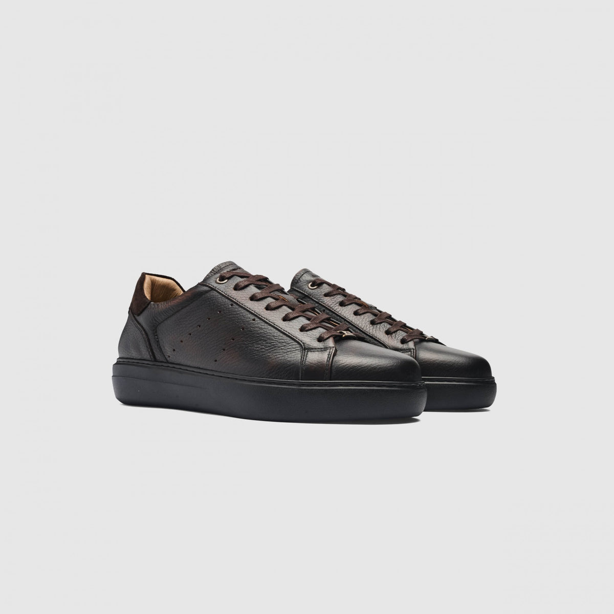 Ambitious Shoes | Phoenix Leather Low-Top Sneakers — TDM Brown (14256-7623AM)