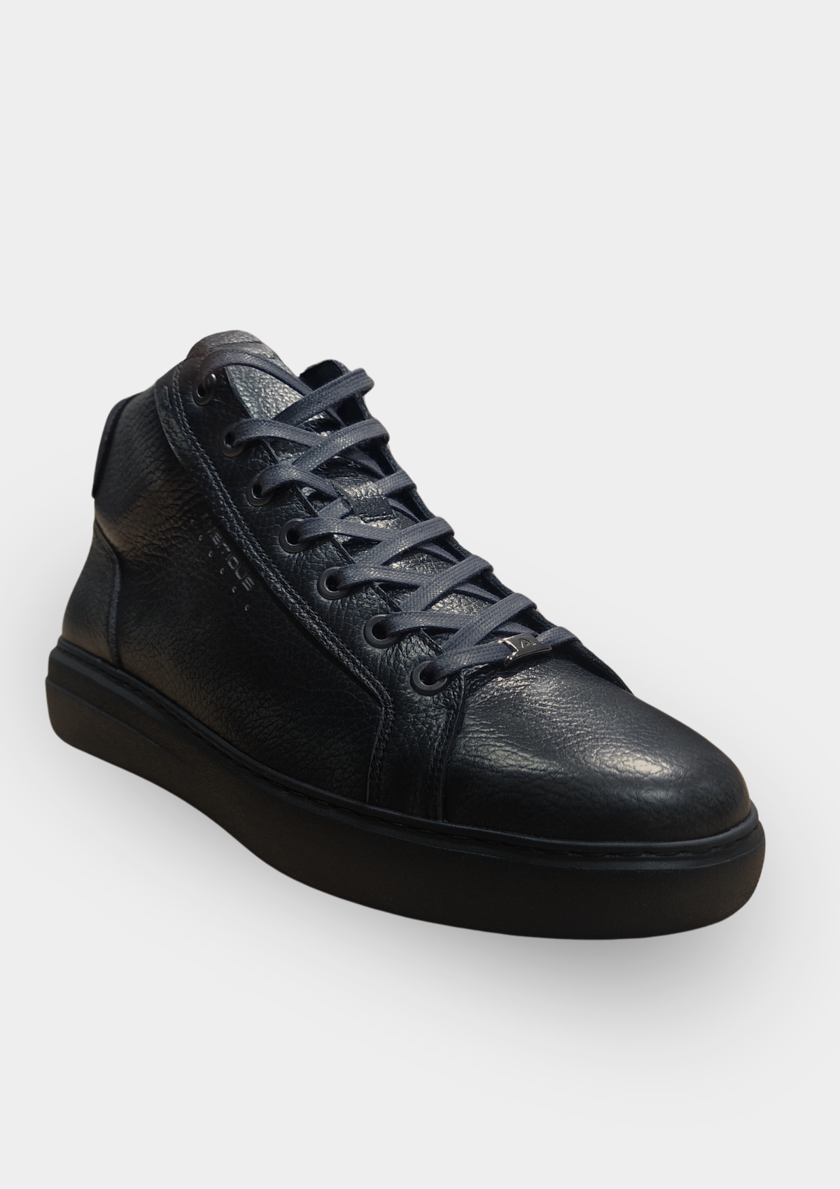 Ambitious Shoes | Leather Mid-Top Sneakers — Black (14492-7626AM)