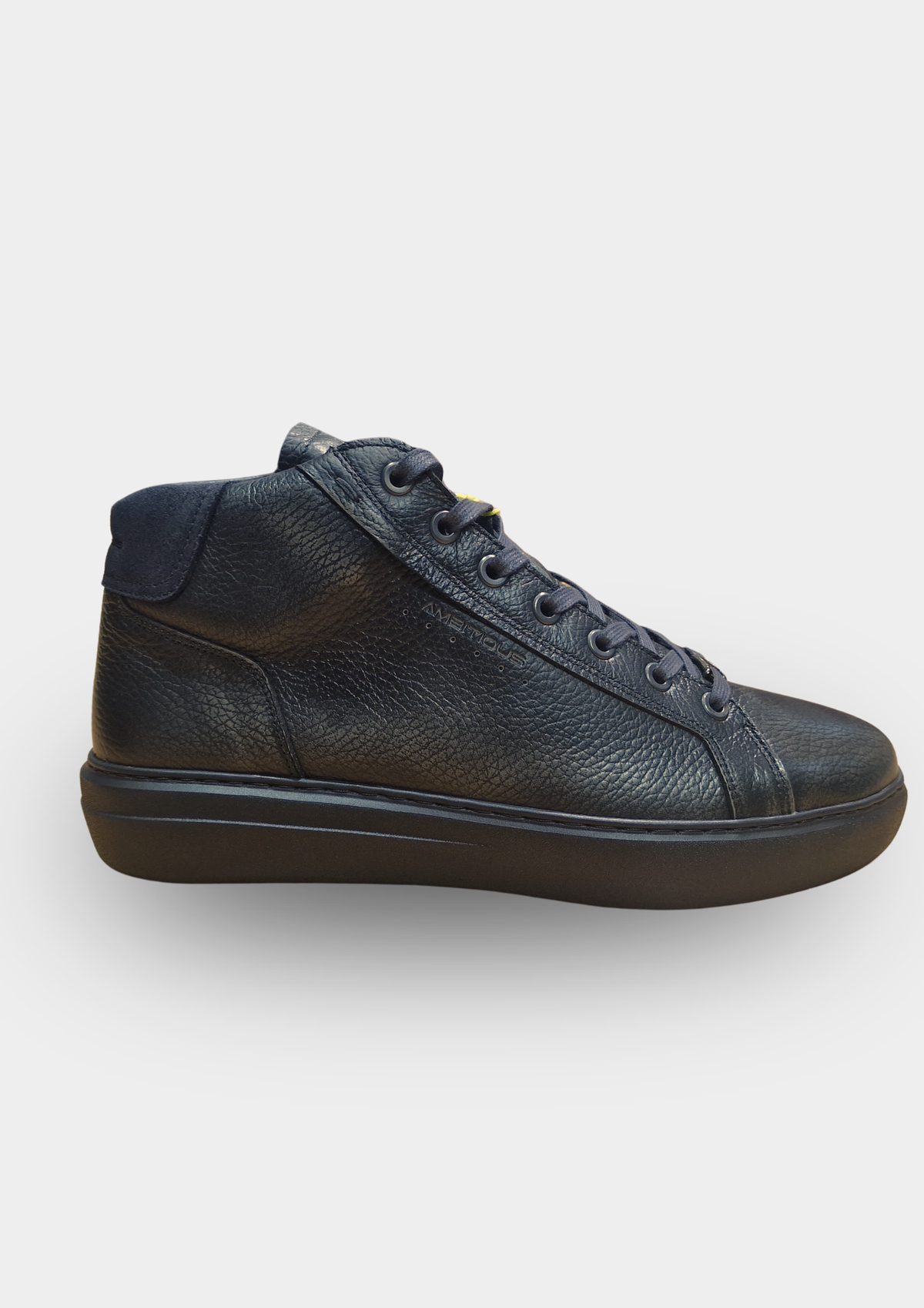 Ambitious Shoes | Leather Mid-Top Sneakers — Black (14492-7626AM)