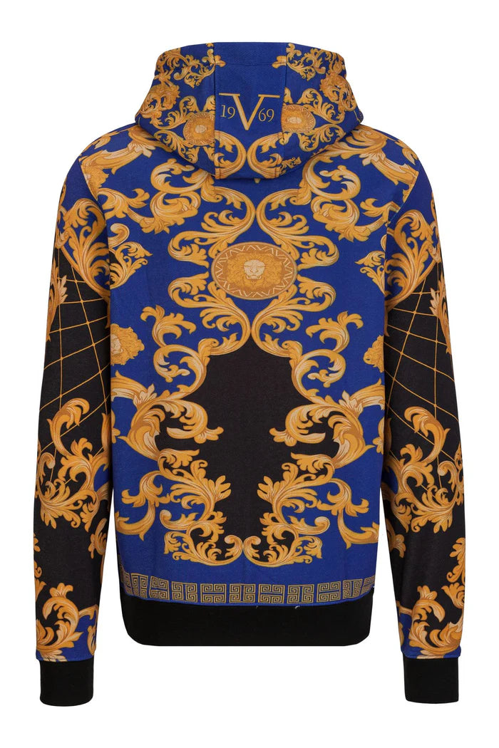 19V69 ITALIA by Versace - Matteo Sweatshirt Hoodie | Blue/Golden - W24MHOD10