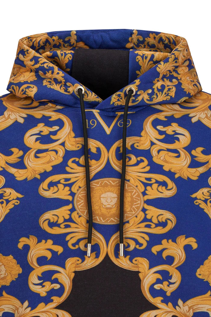 19V69 ITALIA by Versace - Matteo Sweatshirt Hoodie | Blue/Golden - W24MHOD10