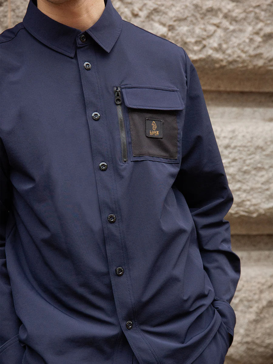 LUKE 1977 HULUN TECHNICAL OVERSHIRT - Pocket Detail Shirt 1980GSM / Navy M710950
