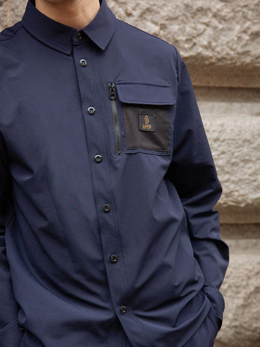 LUKE 1977 HULUN TECHNICAL OVERSHIRT - Pocket Detail Shirt 1980GSM / Navy M710950