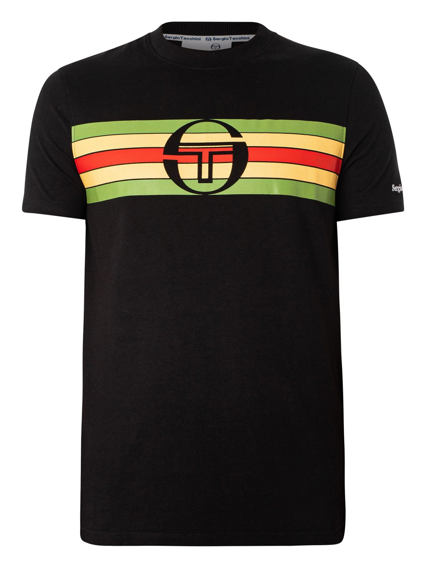 Sergio Tacchini Adamos Tee | Black / Jade Green - STM16190-577