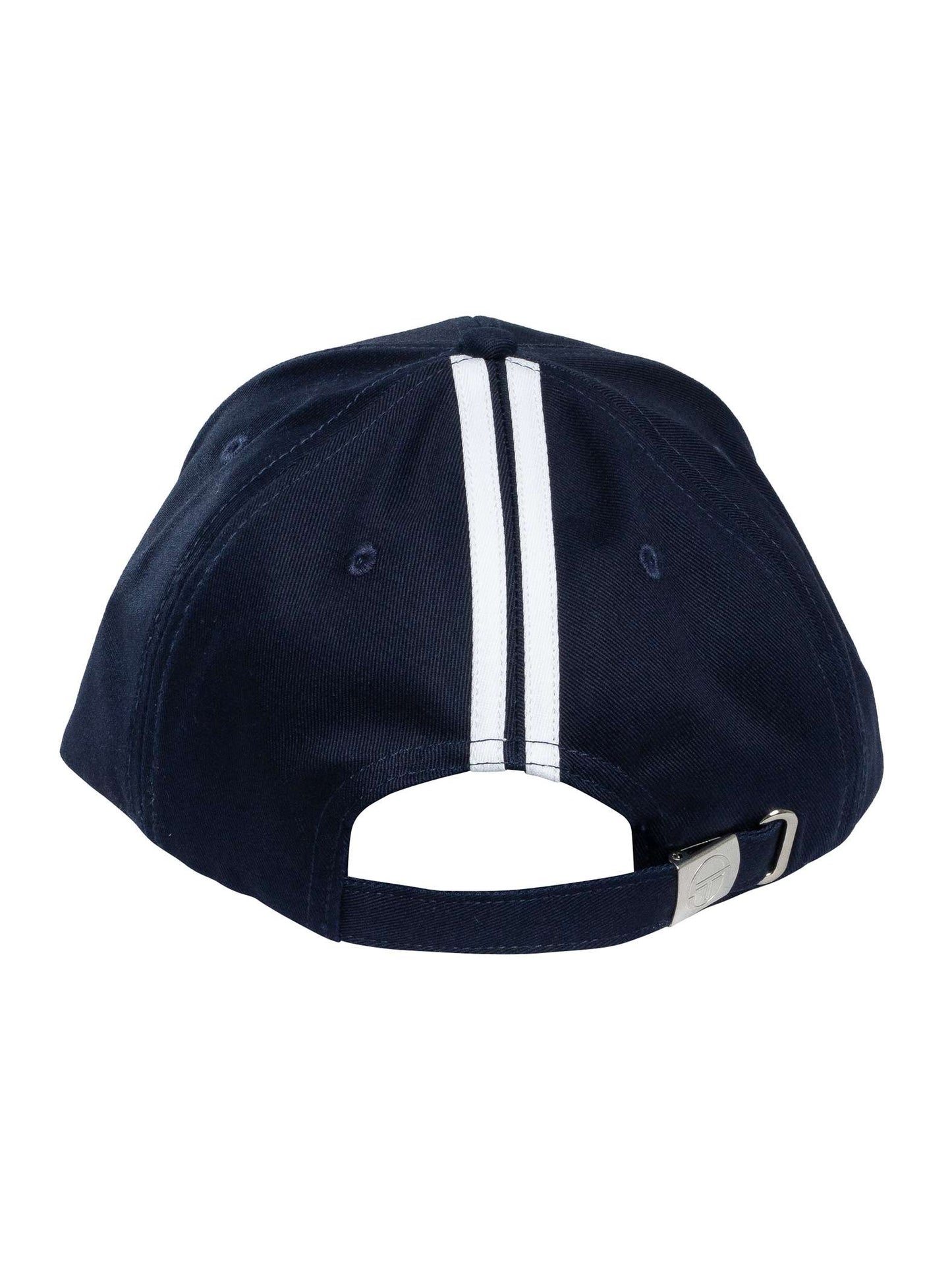 Clique Sergio Tacchini Cortona peaked cap in maritime blue and white, featuring a classic design and adjustable strap.