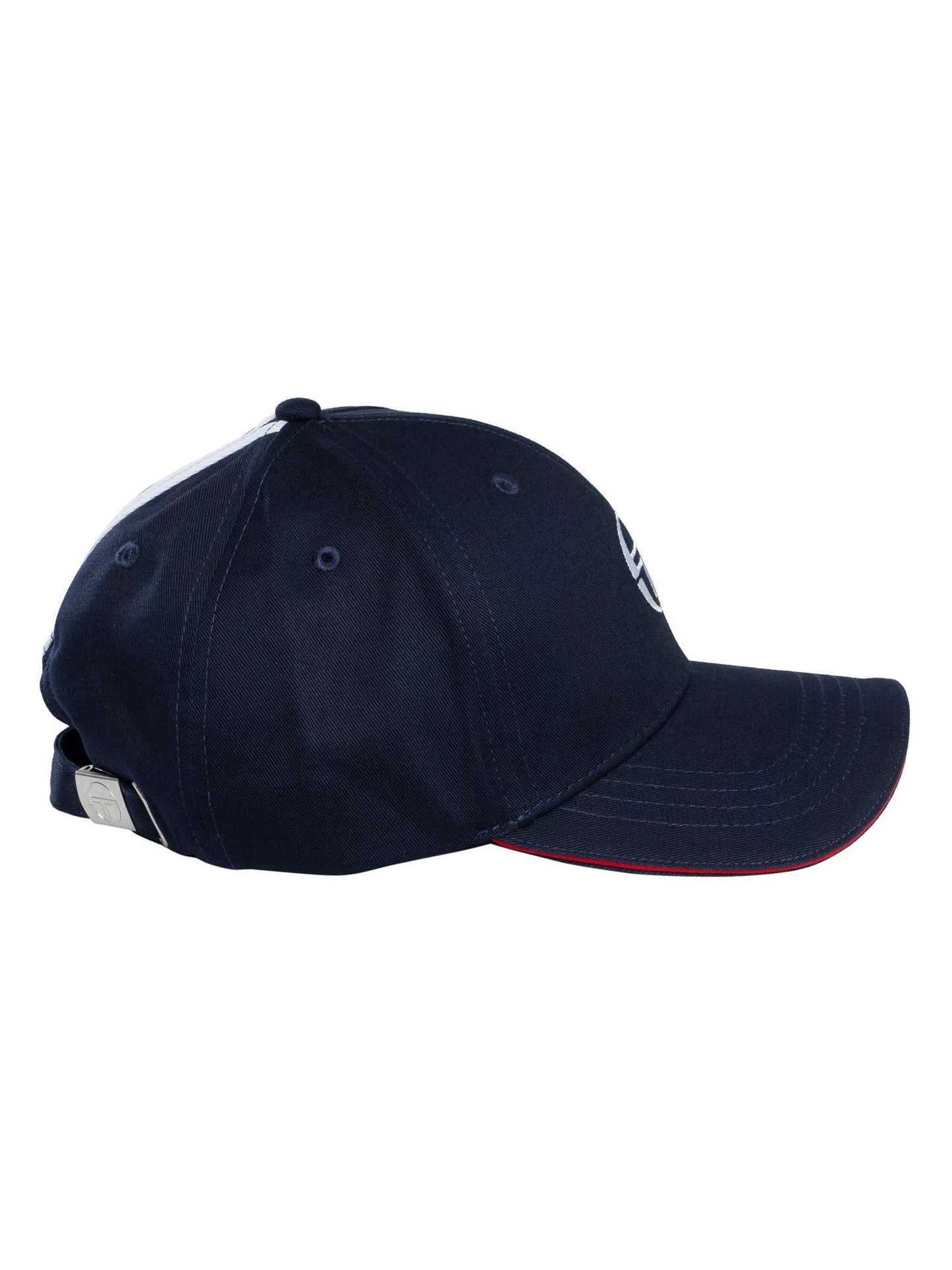 Clique Sergio Tacchini Cortona peaked cap in maritime blue and white with a structured brim and adjustable strap.