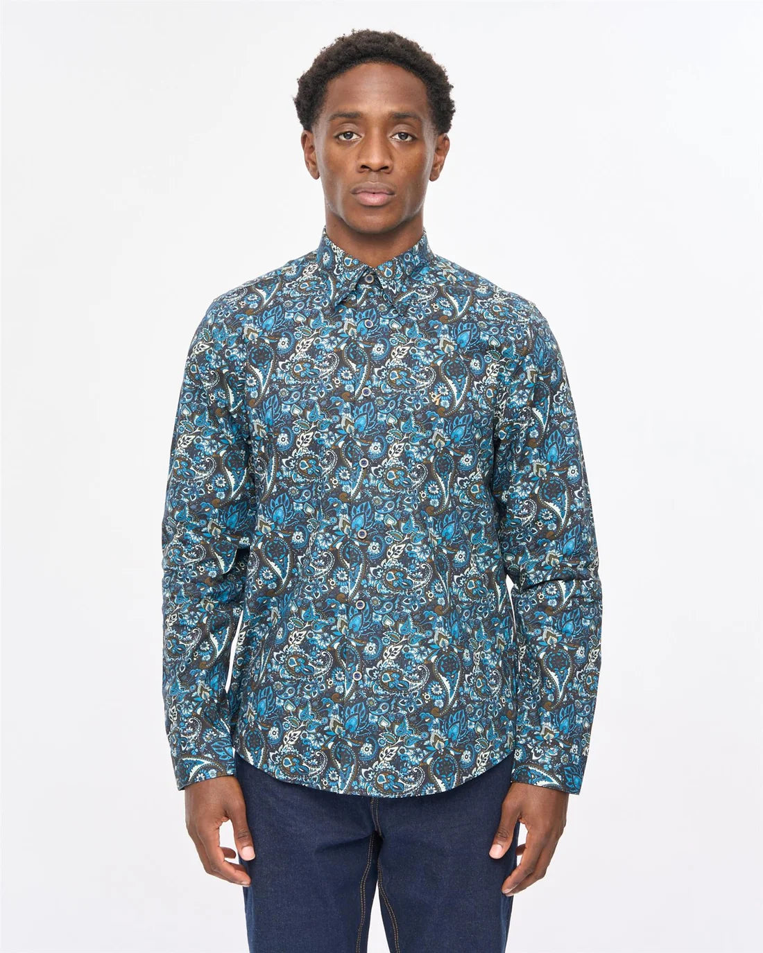 Gabicci Vintage Lachlan Long Sleeve Shirt - Black (V57GW08)