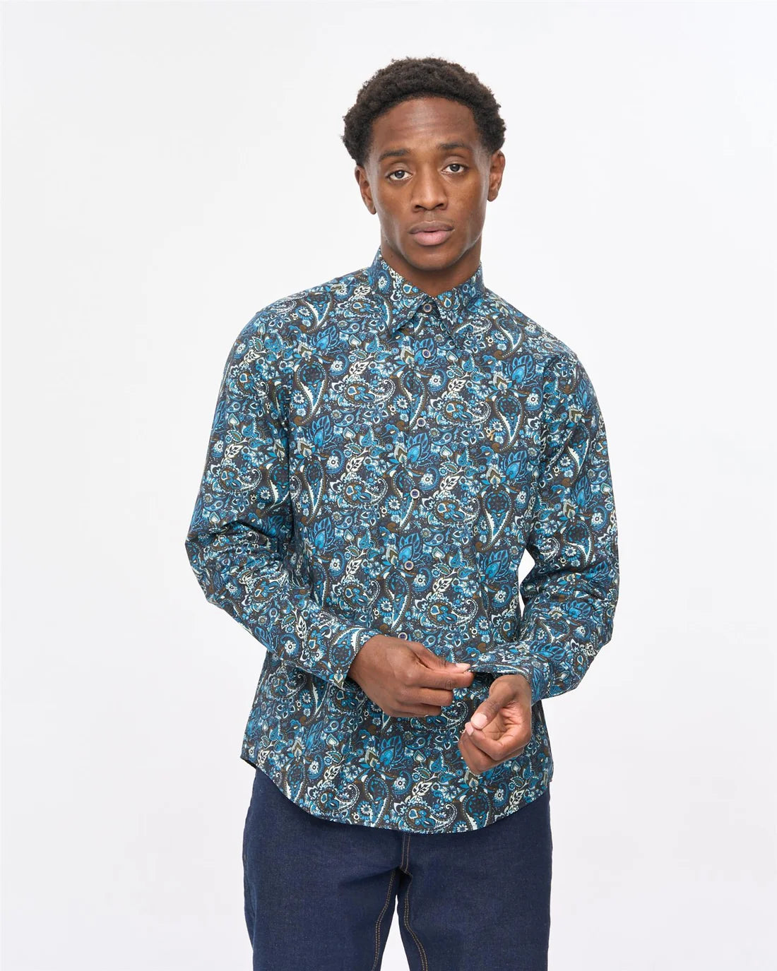 Gabicci Vintage Lachlan Long Sleeve Shirt - Black (V57GW08)