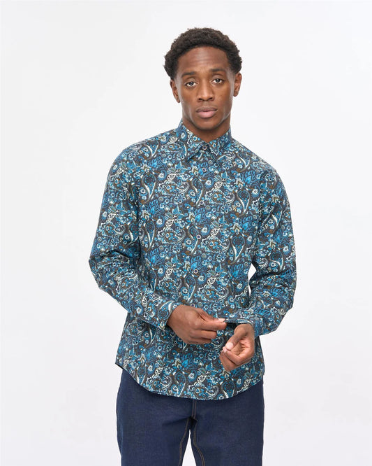Gabicci Vintage Lachlan Long Sleeve Shirt - Black (V57GW08)