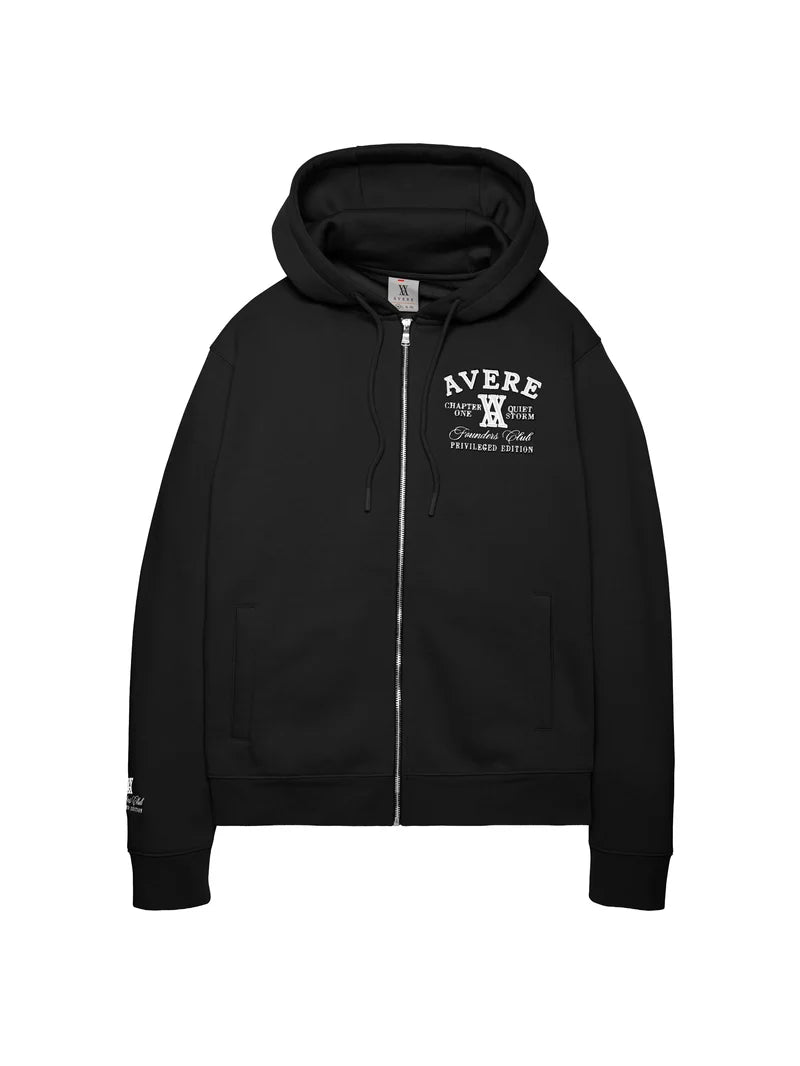 AMIATA BLACK ZIP THROUGH HOODIE - SIGNATURE | BLACK - AVERE-AMI-BLK