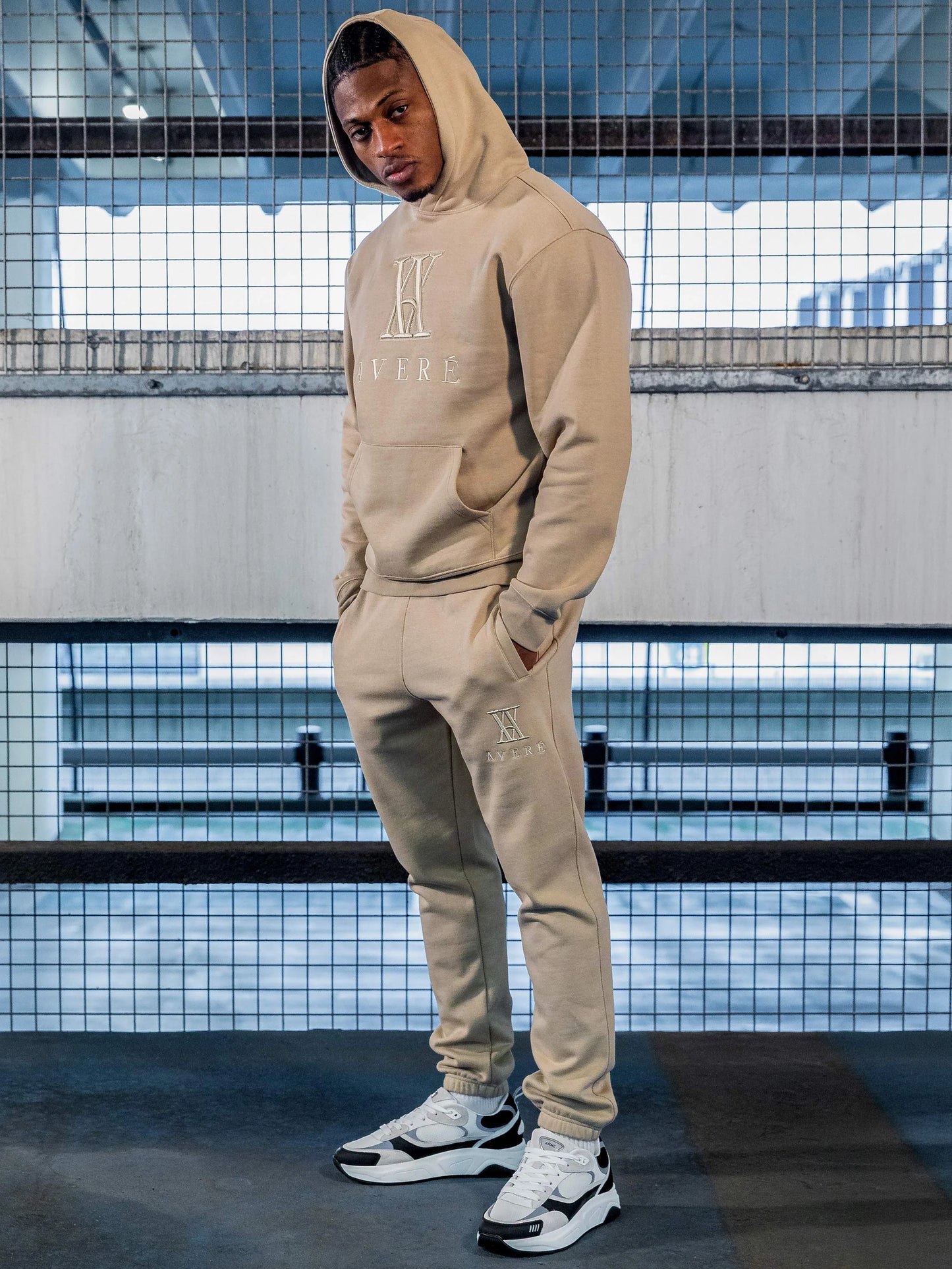 AVERE - AMIATA STONE ZIP THROUGH HOODIE - SIGNATURE | BEIGE - AVERE-AMI-BEI