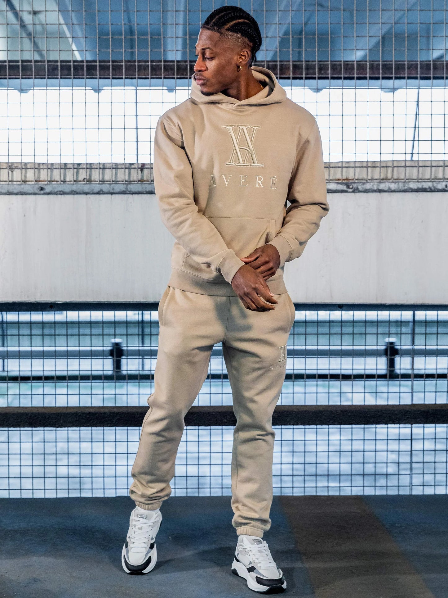 AVERE - AMIATA STONE ZIP THROUGH HOODIE - SIGNATURE | BEIGE - AVERE-AMI-BEI