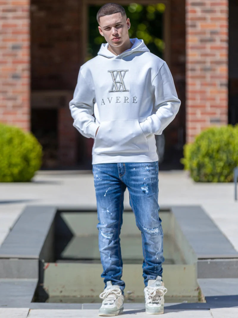 AMARO LOGO WHITE HOODIE - SIGNATURE | WHITE - AVERE-AMA-WHT