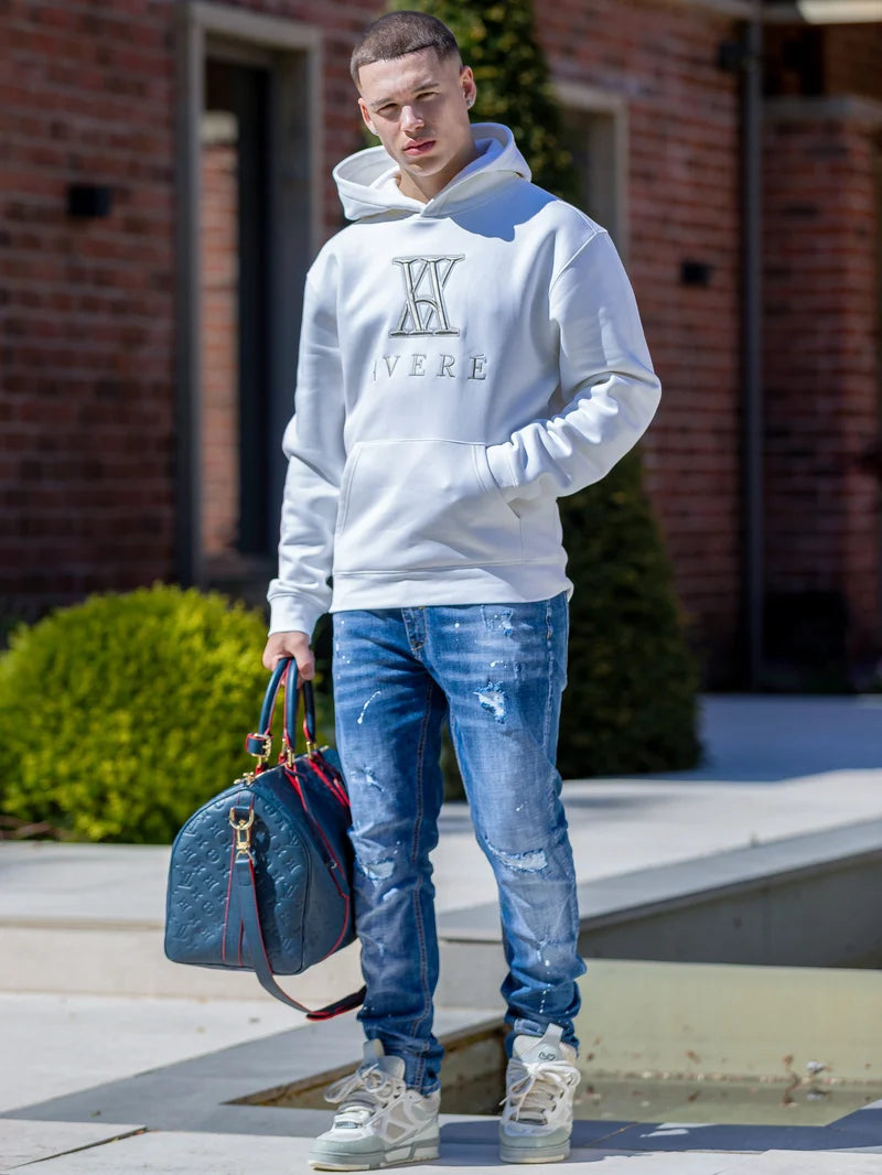 AMARO LOGO WHITE HOODIE - SIGNATURE | WHITE - AVERE-AMA-WHT