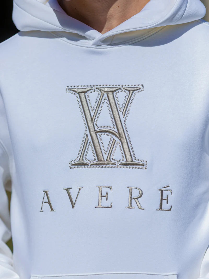 AMARO LOGO WHITE HOODIE - SIGNATURE | WHITE - AVERE-AMA-WHT