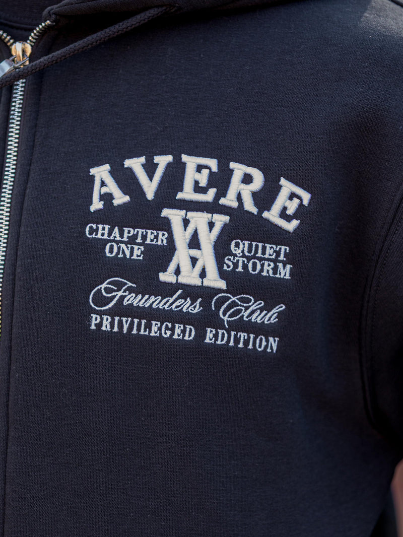 AMIATA BLACK ZIP THROUGH HOODIE - SIGNATURE | BLACK - AVERE-AMI-BLK