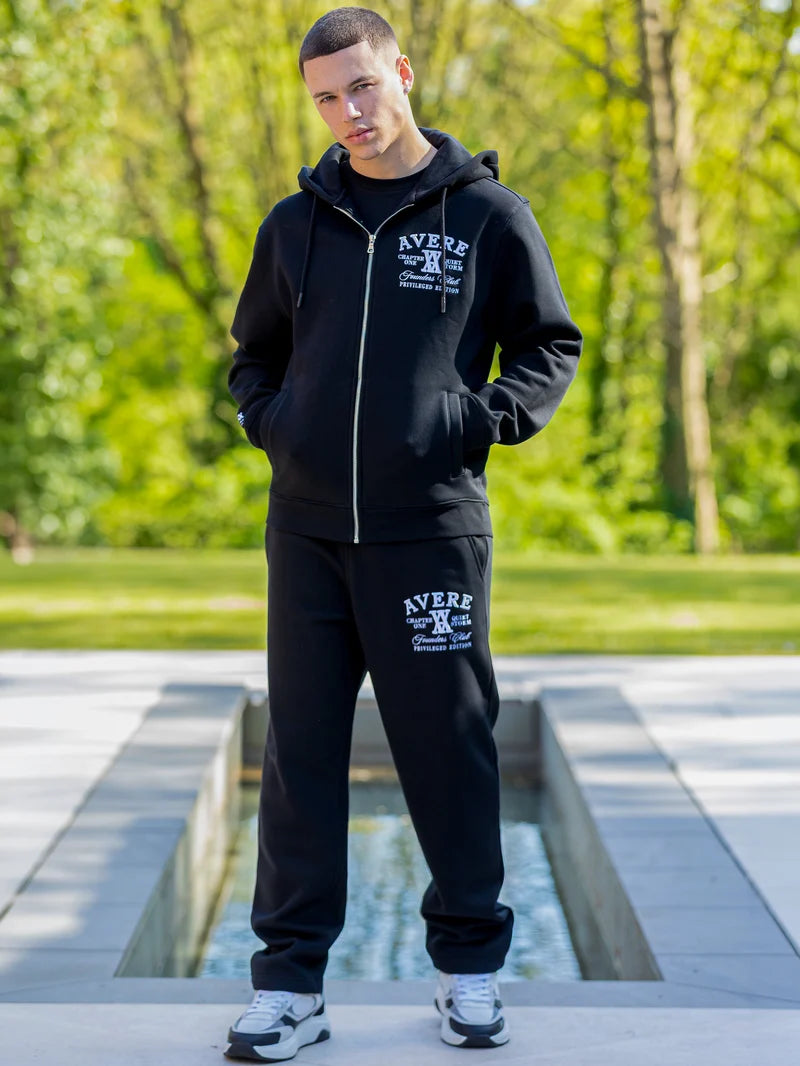AMIATA BLACK ZIP THROUGH HOODIE - SIGNATURE | BLACK - AVERE-AMI-BLK