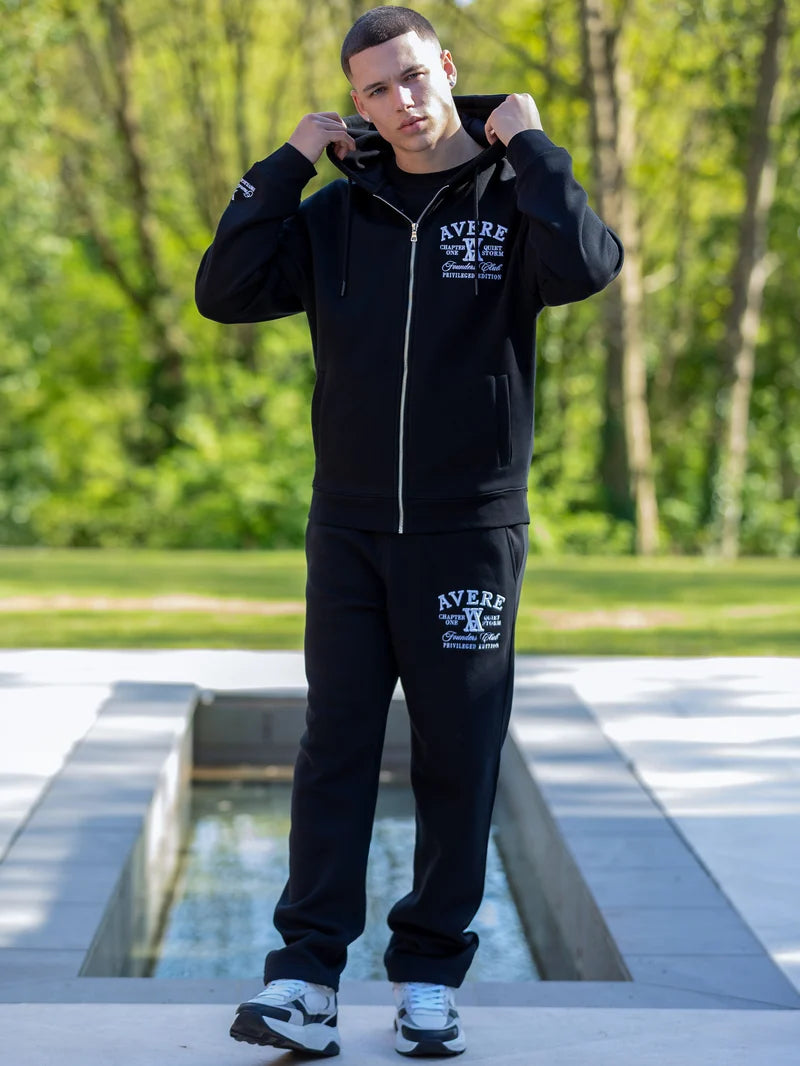 AMIATA BLACK ZIP THROUGH HOODIE - SIGNATURE | BLACK - AVERE-AMI-BLK