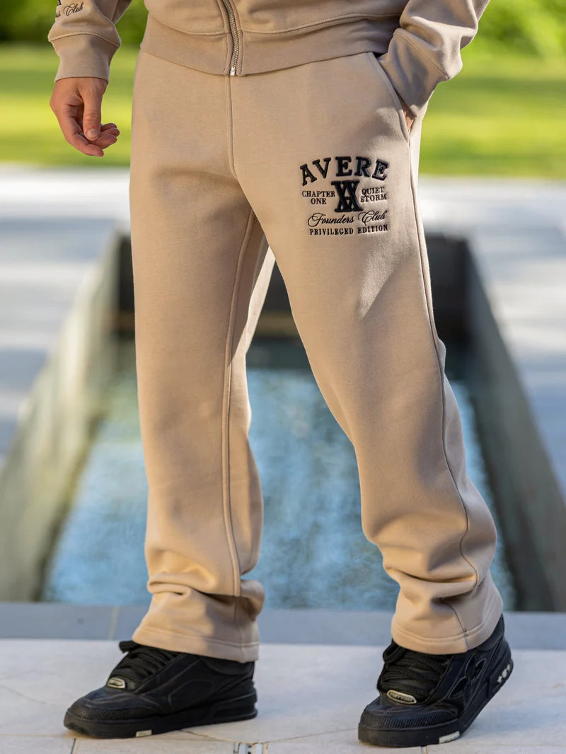 AVERE - PARADISO STONE OPEN HEM SWEATPANTS - SIGNATURE | BEIGE - AVERE-PAR-BEI
