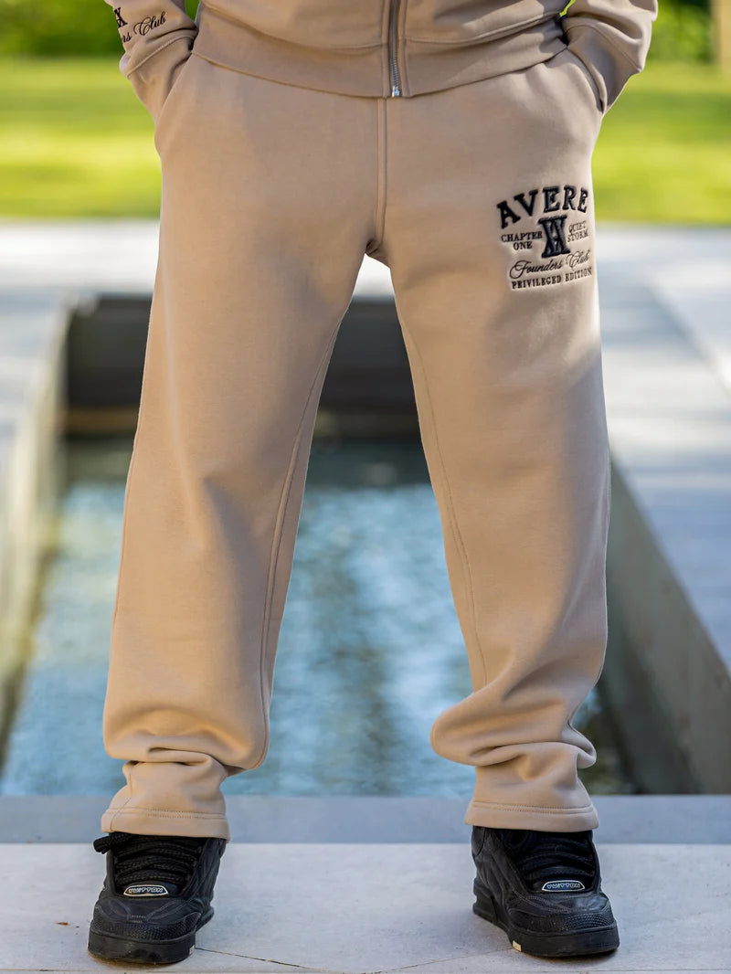 AVERE - PARADISO STONE OPEN HEM SWEATPANTS - SIGNATURE | BEIGE - AVERE-PAR-BEI