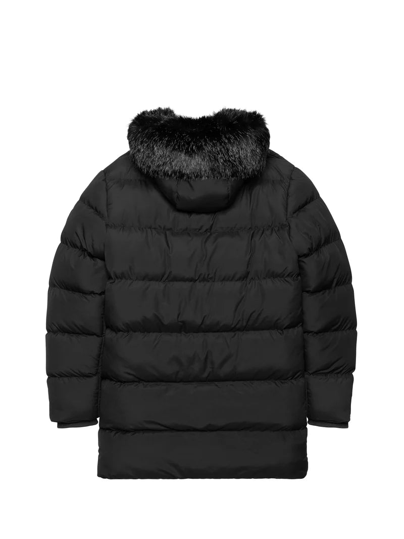 AVERE Blanc Black Longline Puffer Jacket