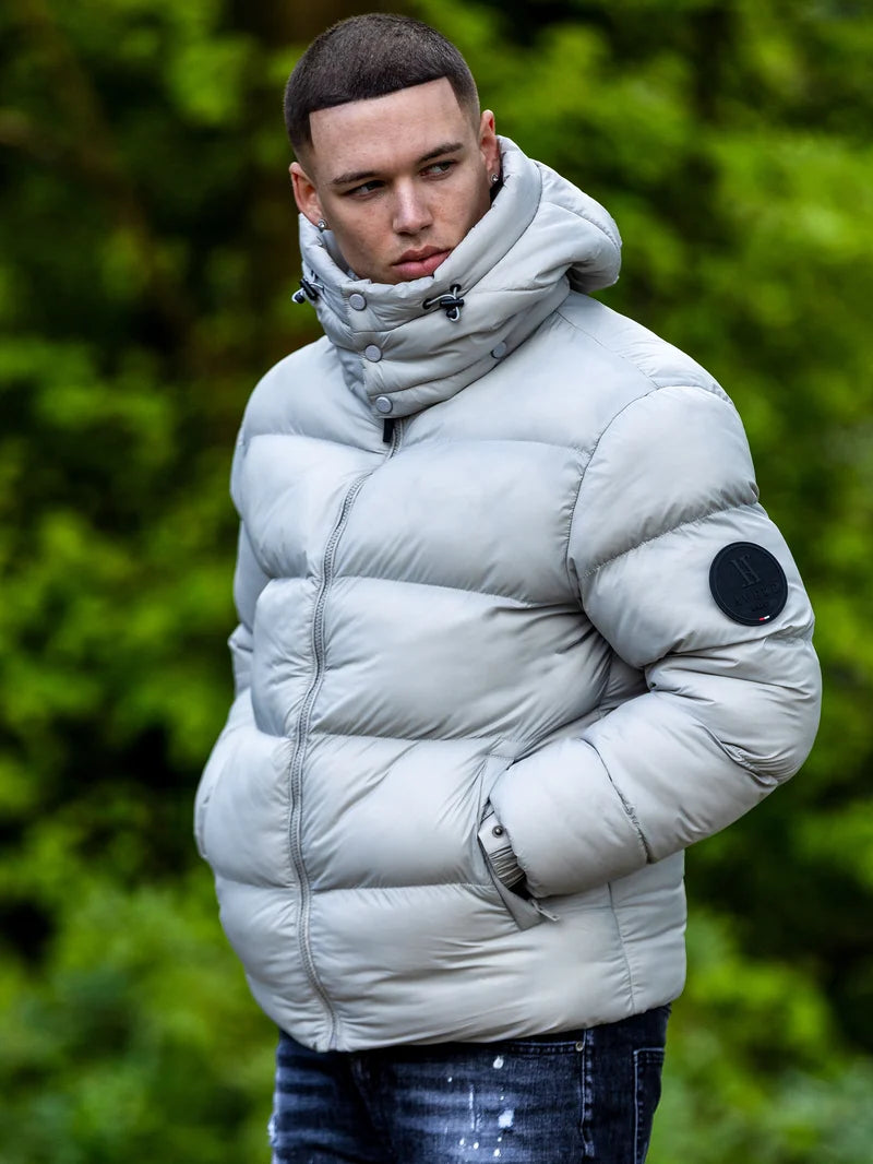 AVERE Vesuvius Grey Short Puffer Jacket