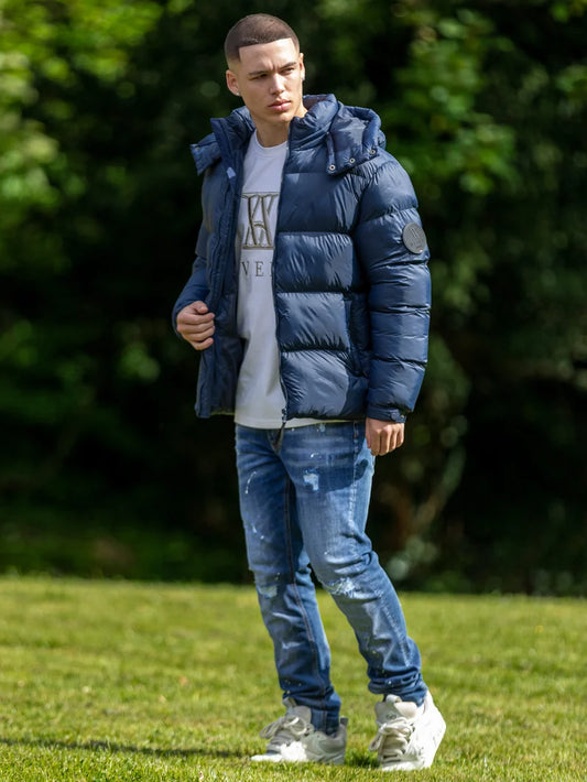 AVERE Vesuvius Navy Short Puffer Jacket - Navy