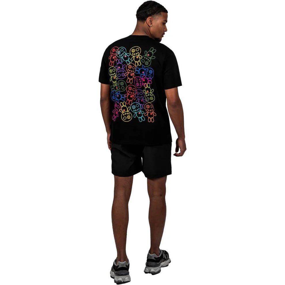 Black Clique Wrong Friends Bellevue T-shirt featuring a comfortable fit and casual style, displayed on a flat lay.