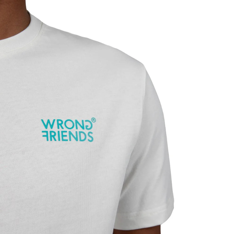 Clique Wrong Friends Bellevue T-shirt in coconut white, casual cotton tee with printed graphic, comfortable fit and stylish design.