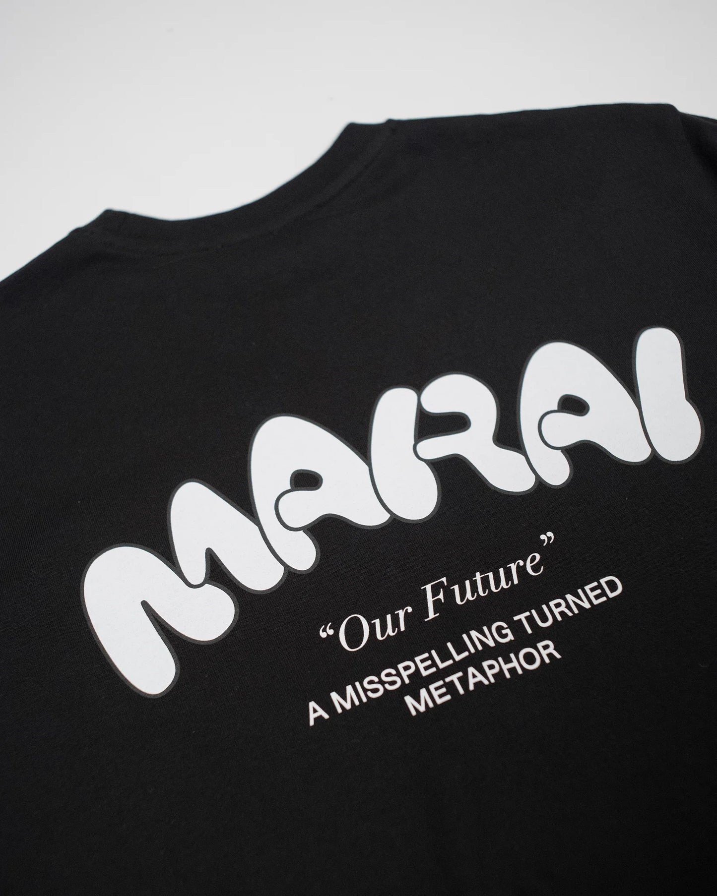 MARAI - Bubble Logo Printed Cotton T-Shirt | Black/White - MAR01