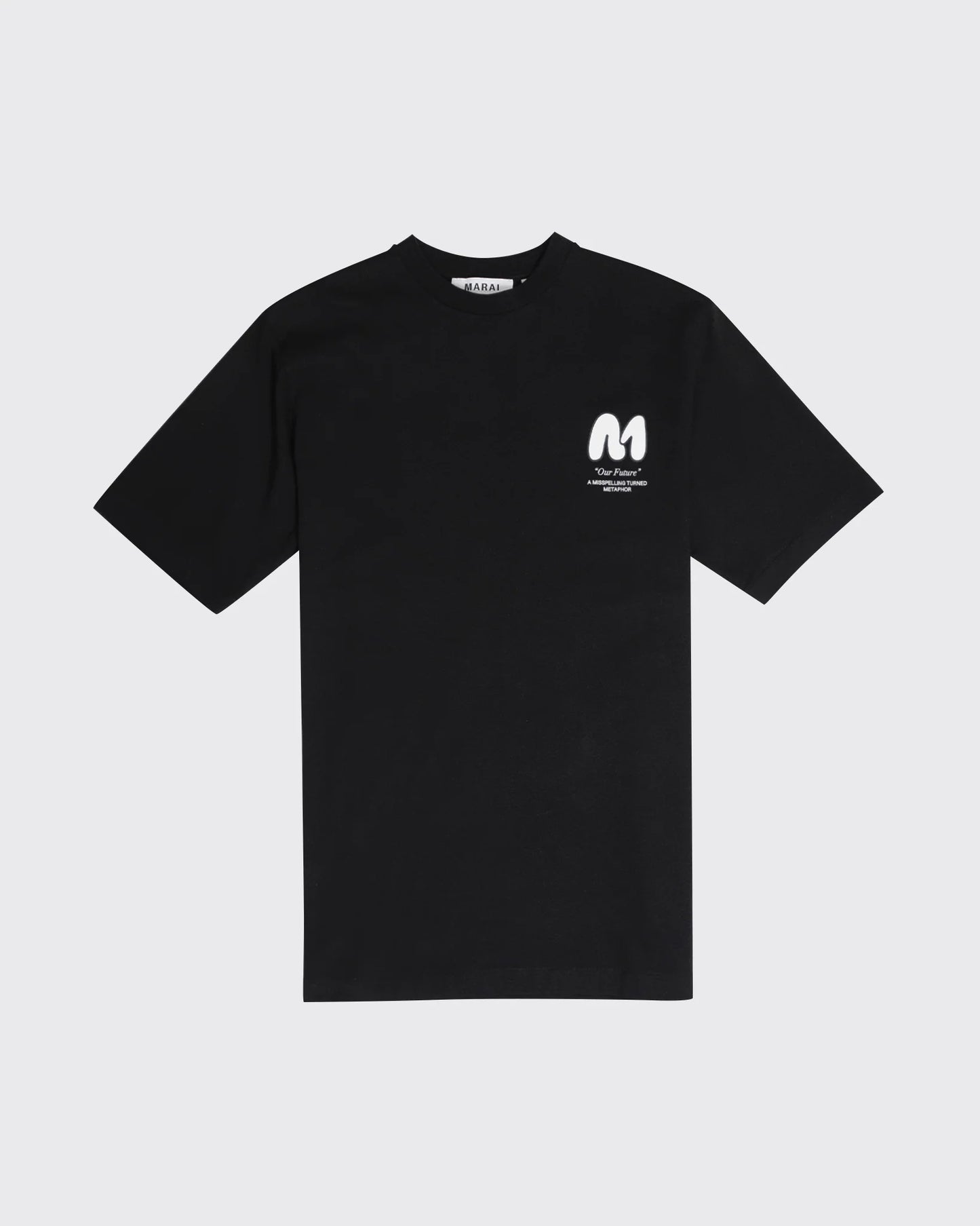 MARAI - Bubble Logo Printed Cotton T-Shirt | Black/White - MAR01