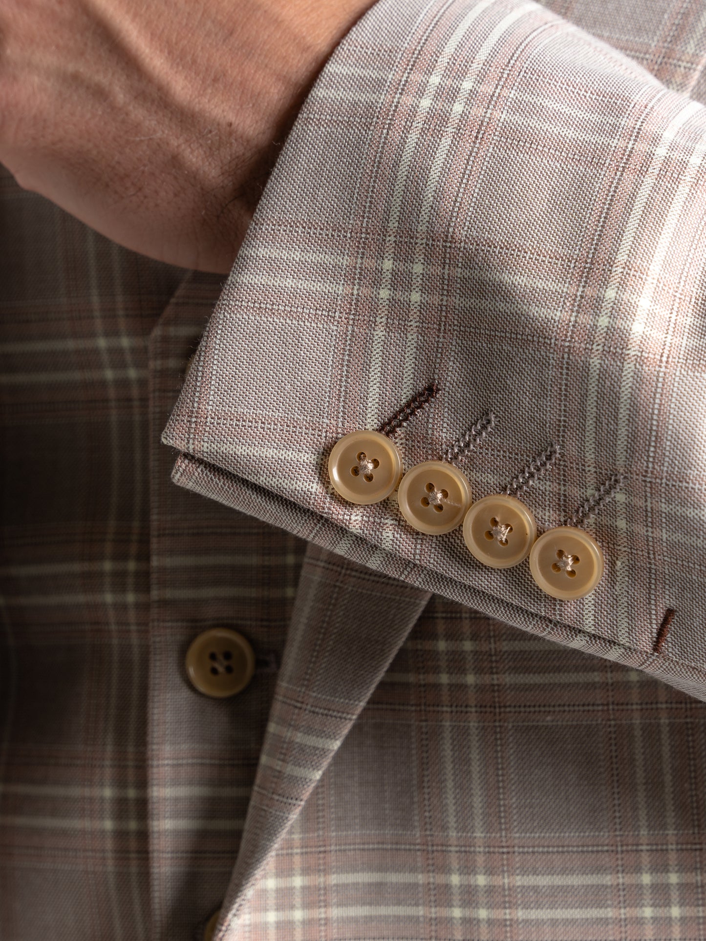 V2 CLASSIC Charles - 3 Piece Suit | Champagne Checked - V2CSC23159